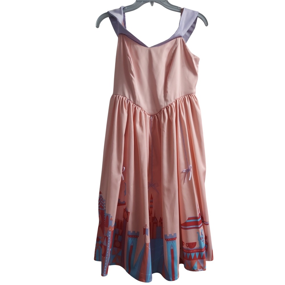 Disney Parks Her Universe Its A Small World Dress Pink Purple Lace Up Back Small